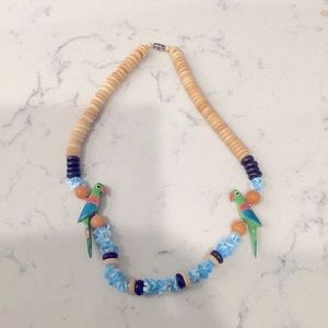 Vintage Wood Parrot Necklace